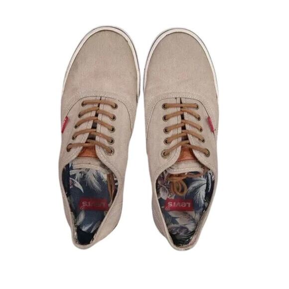 Levis Shoes Mens 11 Sneakers Lifestyle Casual Canvas Lace Up Brown Skate Style - Picture 10 of 12